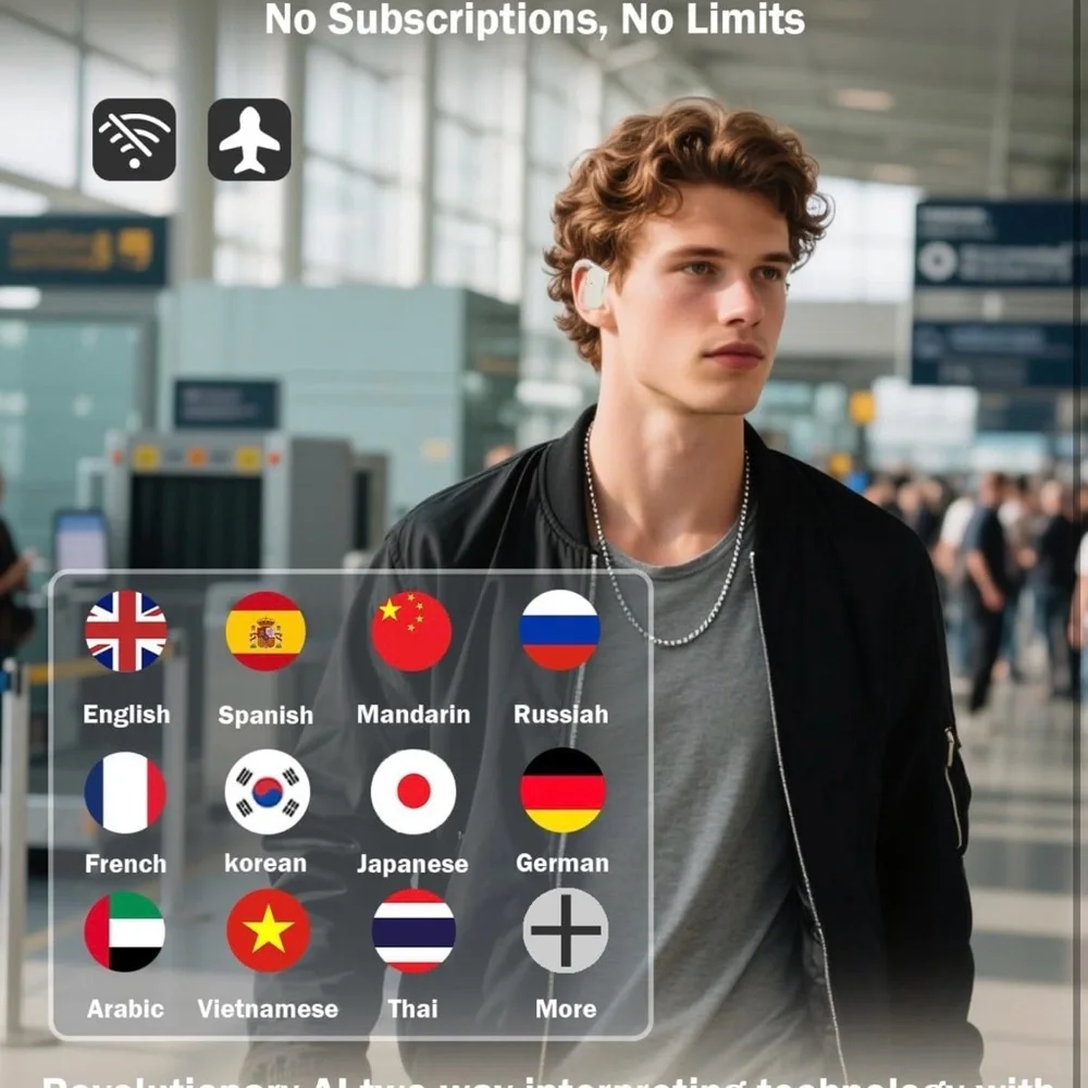 M9 Translation Earbuds— (Beige, Online Version)